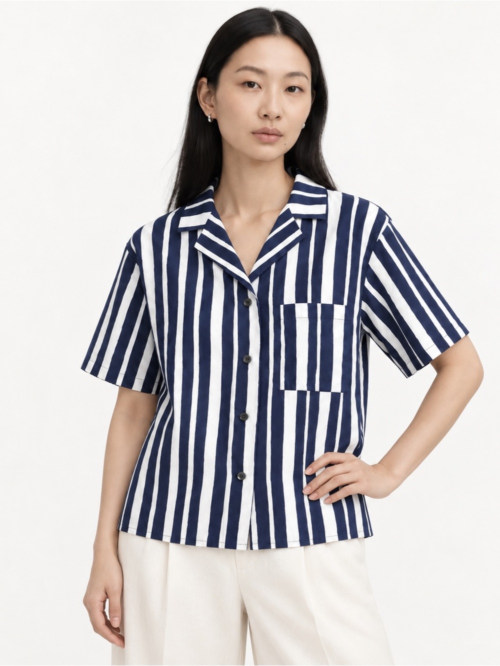 Marimekko x Uniqlo Limited Edition Striped Cotton Shirt Size Medium